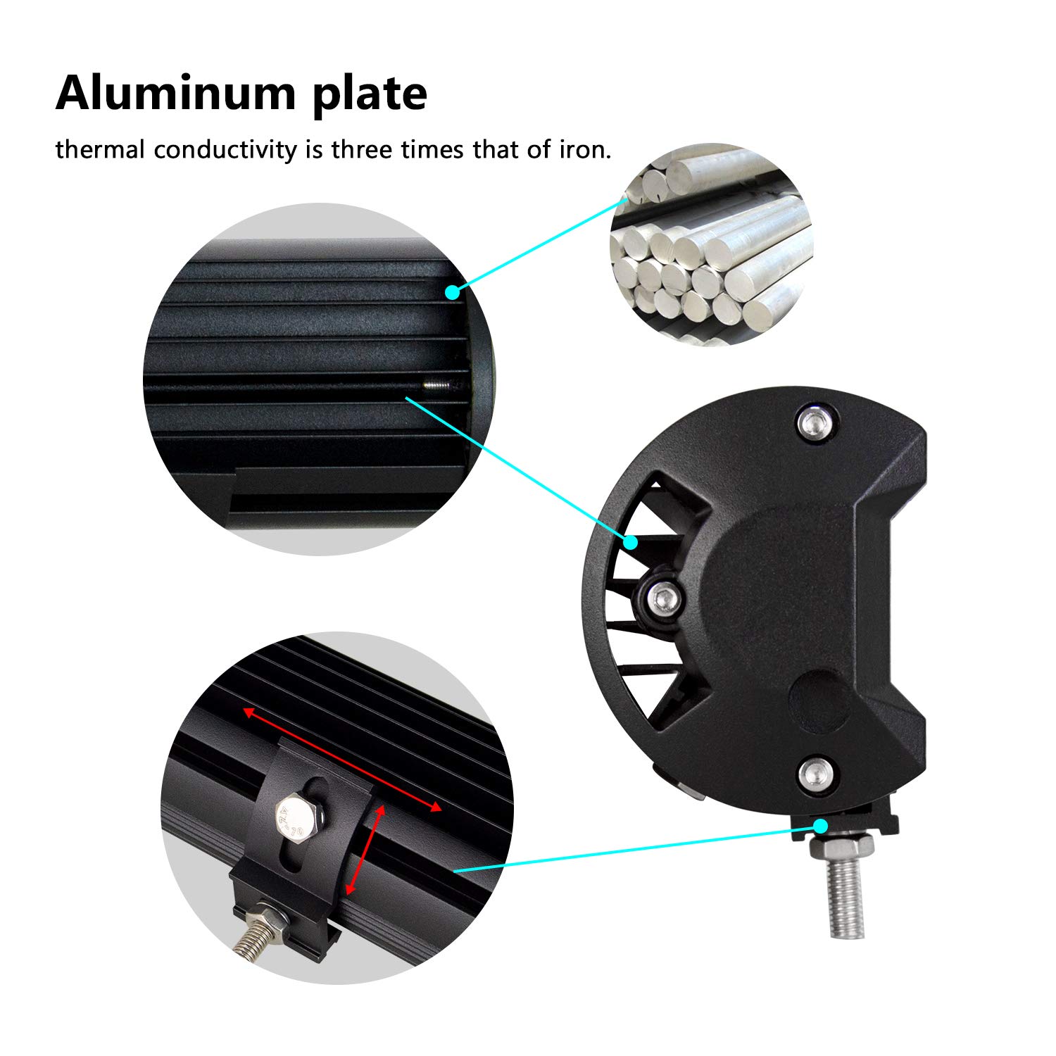 SKYWORLD 51cm 510W Barra Led con 12V kit di Cablaggio, 2pcs 10cm 18W Spot Luci da Lavoro a led Fari Led per 4x4 Fuoristrada Auto Off Road Camion SUV ATV Veicoli, 6000K Faretti Fendinebbia