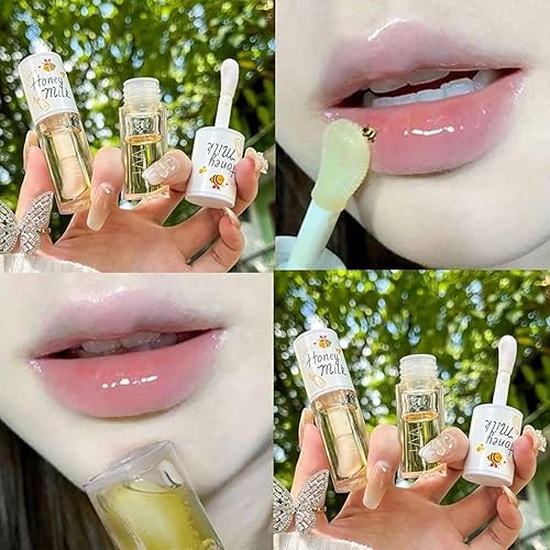 Miniatura 2 de 2 unidades de aceite labial de gelatina de cristal, hidratante para el cuidado de los labios, brillo labial hidratante, bálsamo labial tintado,