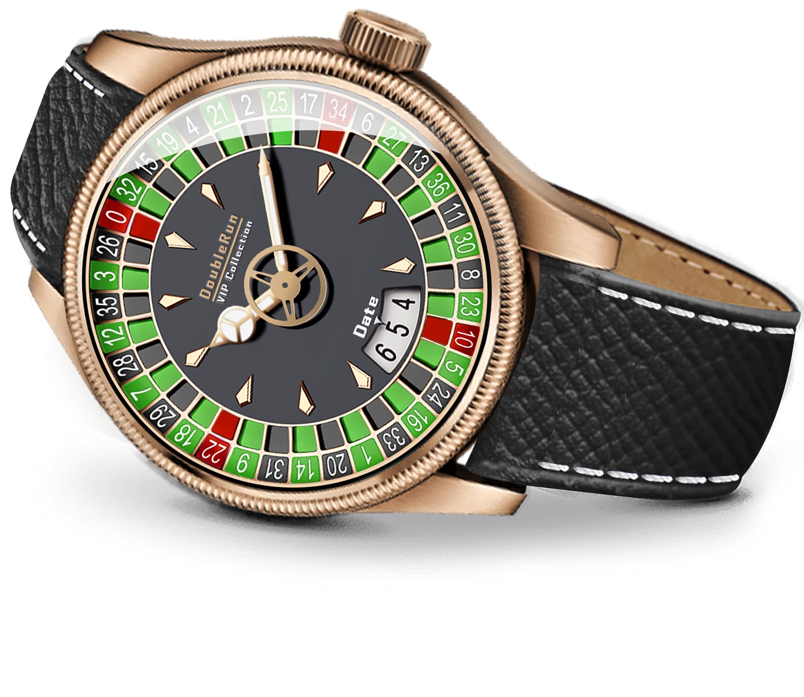 DOUBLERUN New Stylist 3D Glass Date Function Multicolor Dial Leather Strap Analog Watch - for Men (B0C1MYL18L) Amazon Price History, Amazon Price Tracker