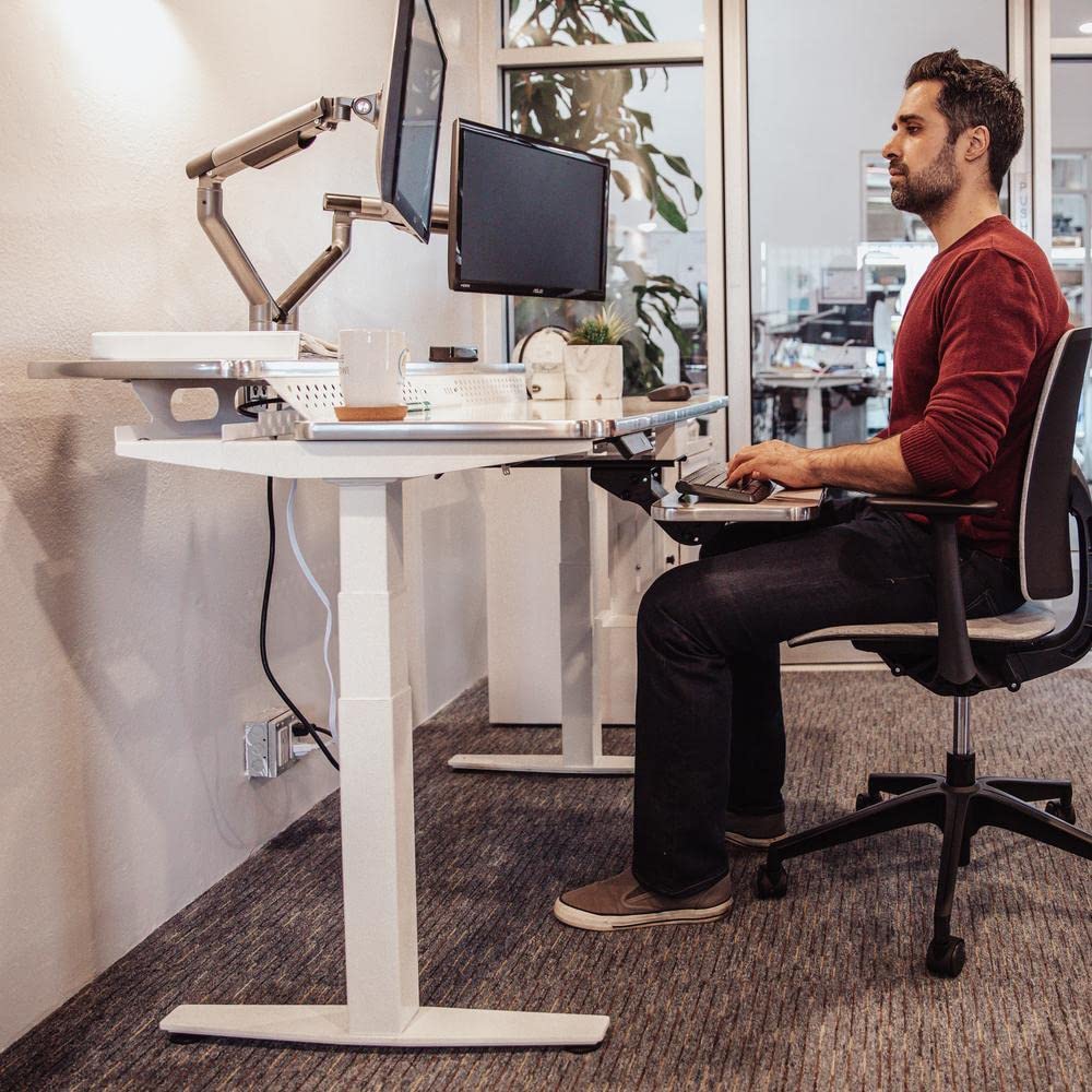 VERSADESK 60 Wide Powerlift Split-Level Electric Standing Desk Height Adjustable Sit Stand Desk for Work Office or Home — view 8