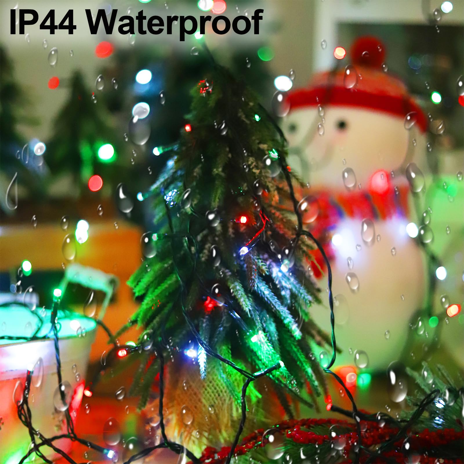 Luces solares de Navidad rojas, blancas y verdes para exteriores, paquete de 2 tiras de 400 luces LED de 152 pies con 8 modos IP44 impermeables para árbol, jardín, patio, boda, fiesta, decoración de
