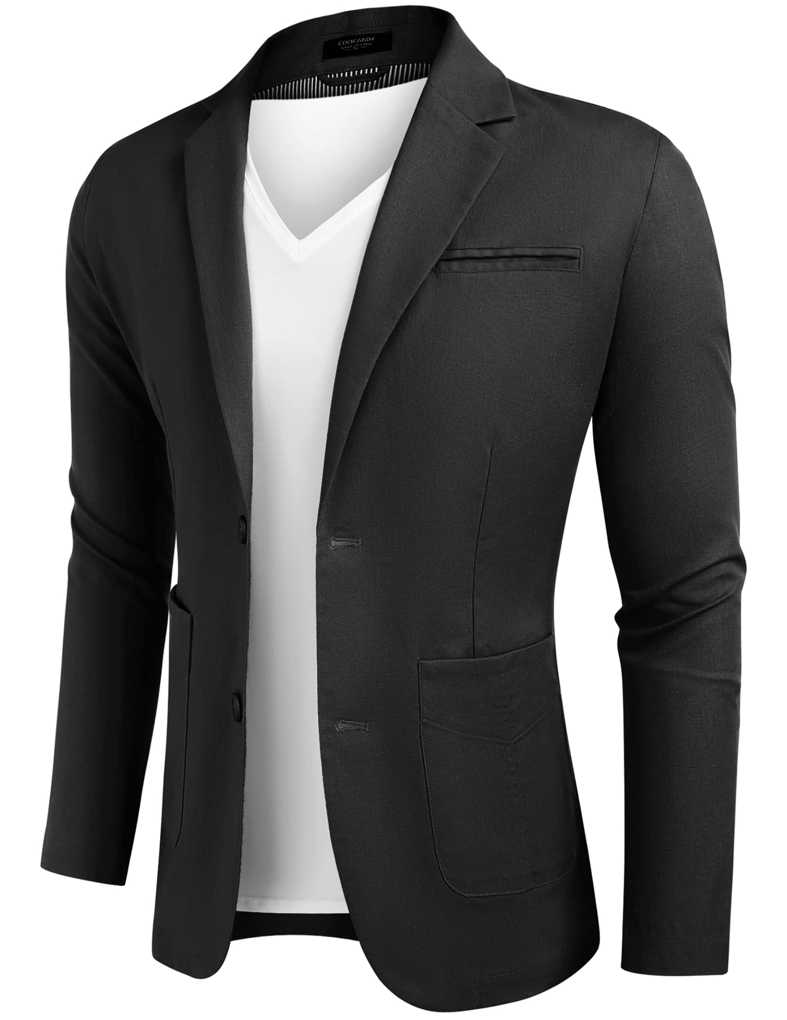 COOFANDYMen's Casual Linen Sport Coat Lightweight Travel Blazer Modern Suit  Jacket