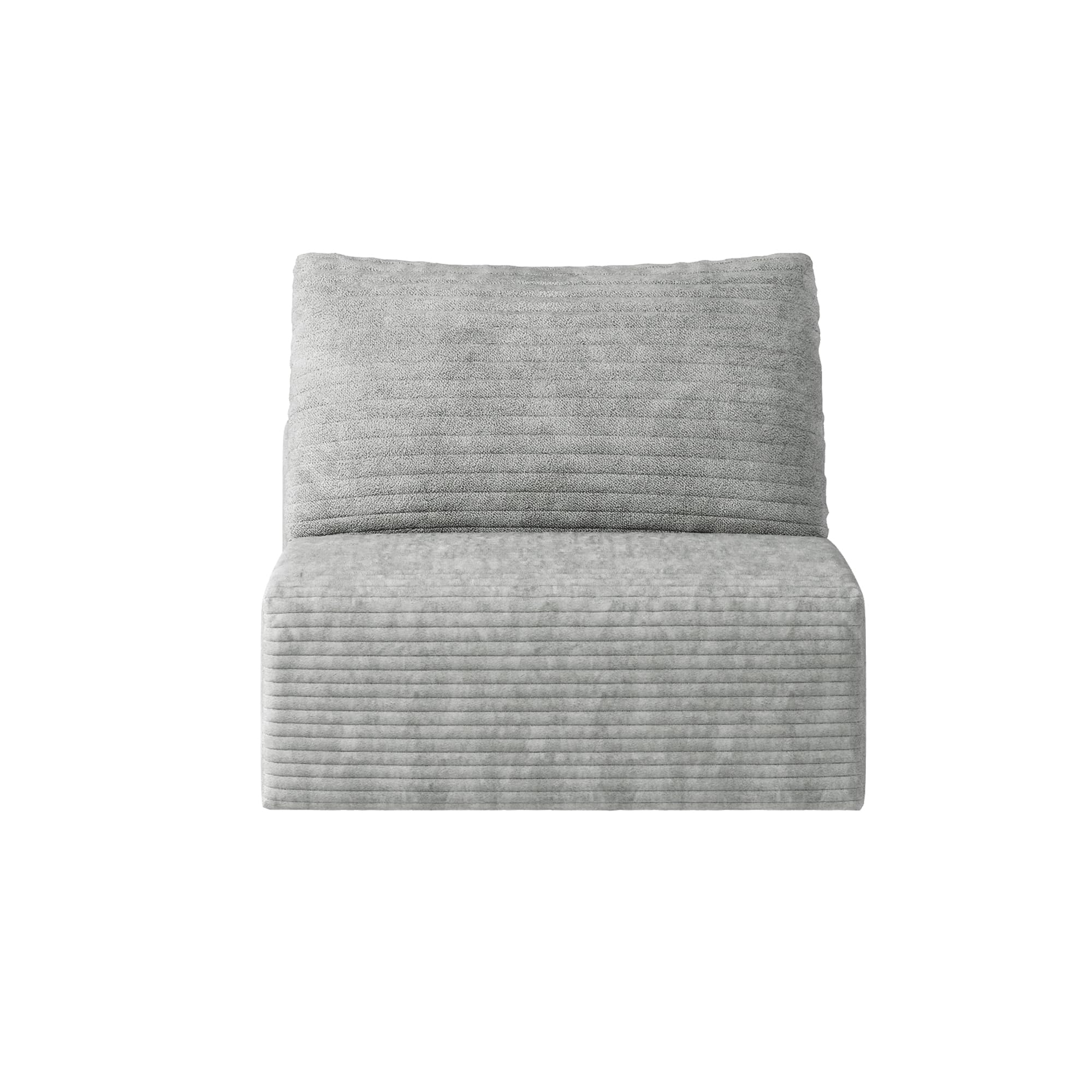 Compression Single Seat Sofa - 27.9" Modular Sectional Middle Seat Module, Corduroy Upholstery, No Assembly Required,Grey