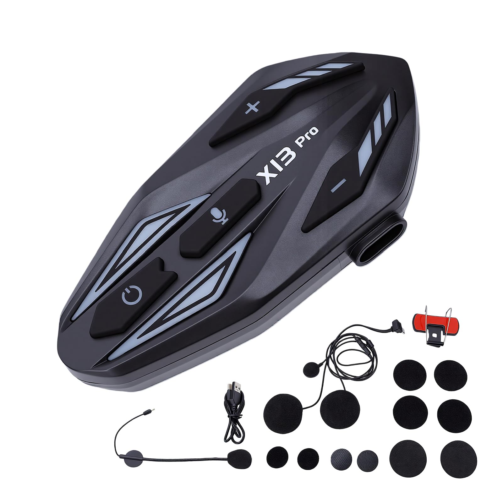 Naroote Casque Bluetooth pour Moto, IP67, 1150mAh, avec Réduction de Bruit