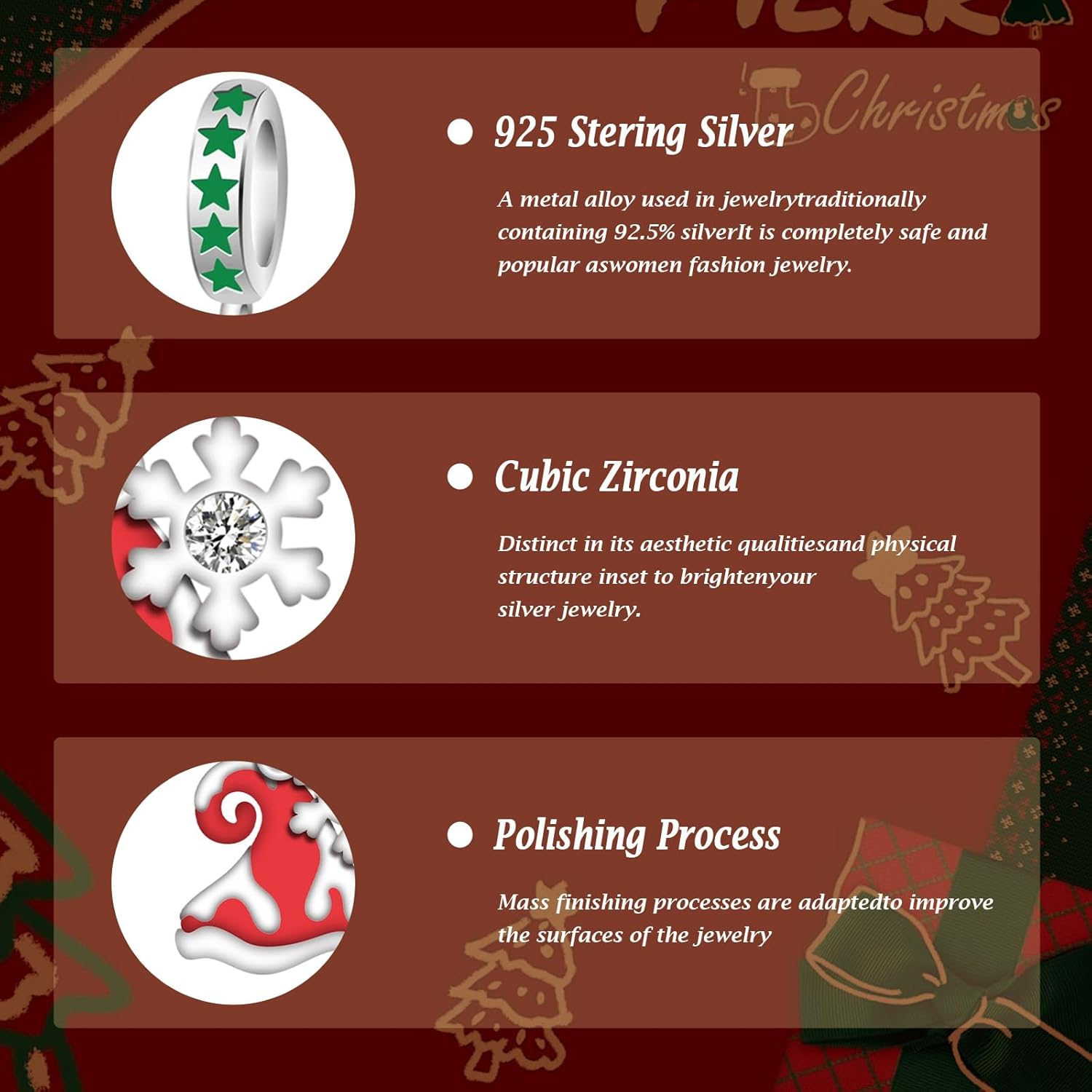 925 Sterling Silver Christmas Hat Charm Women'S Bracelet Pendant Necklace Pendant New Year Holiday Gifts Family And Friends - Image 4