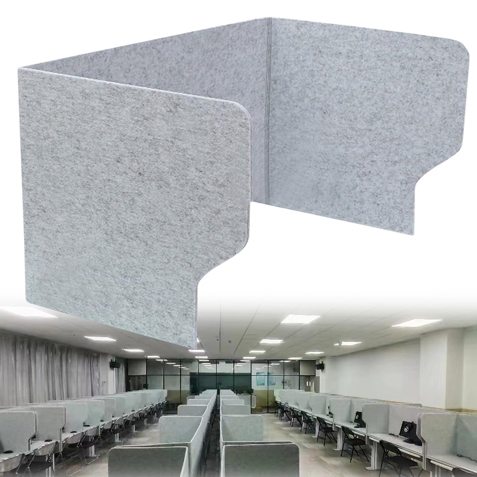 ZBBDFAZD Acoustic Desk Divider - Sound Insulation Privacy Panel for Cubicles 60/80/100cm - Reduce Noise & Visual Distractions Enhance Focus & Productivity