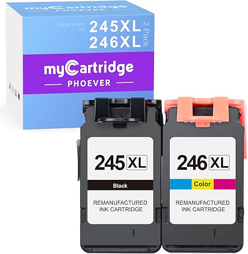 myCartridge PHOEVER - Cartucho de tinta remanufacturado de repuesto para Canon Pg-245XL Cl-246XL 245 246 243 244 para impresora Pixma MX490 MX492