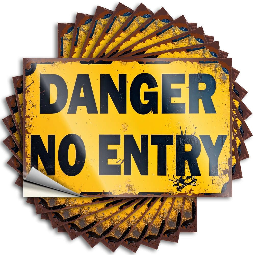Decals - High Hat Danger No Entry for Teen Fall Front Porch Decor(12X18CM)