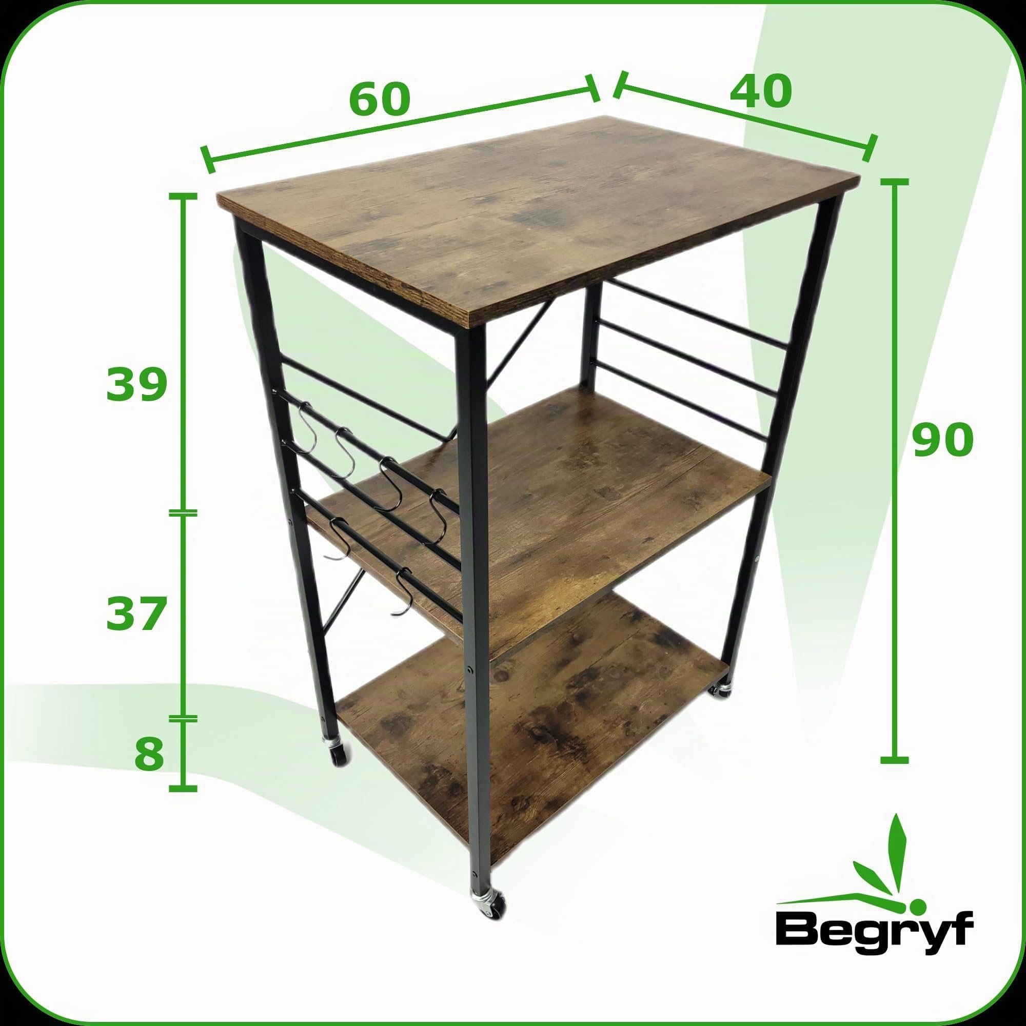 Küchenregal, Küchenkommode für das Esszimmer, dunkelbrauner Küchenschrank, Küchenwagen, Holzregal stehend für die Küche, Sideboard, Raumteiler Regal, Standregal, Dunkelbraun