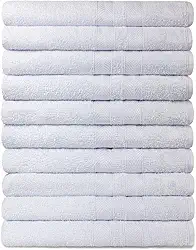 Kit 10 Toalhas Rosto para Hotel 100% Algodão Caricinha - Branca