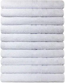 Kit 10 Toalhas Banho para Hotel 100% Algodão Caricinha - Branca