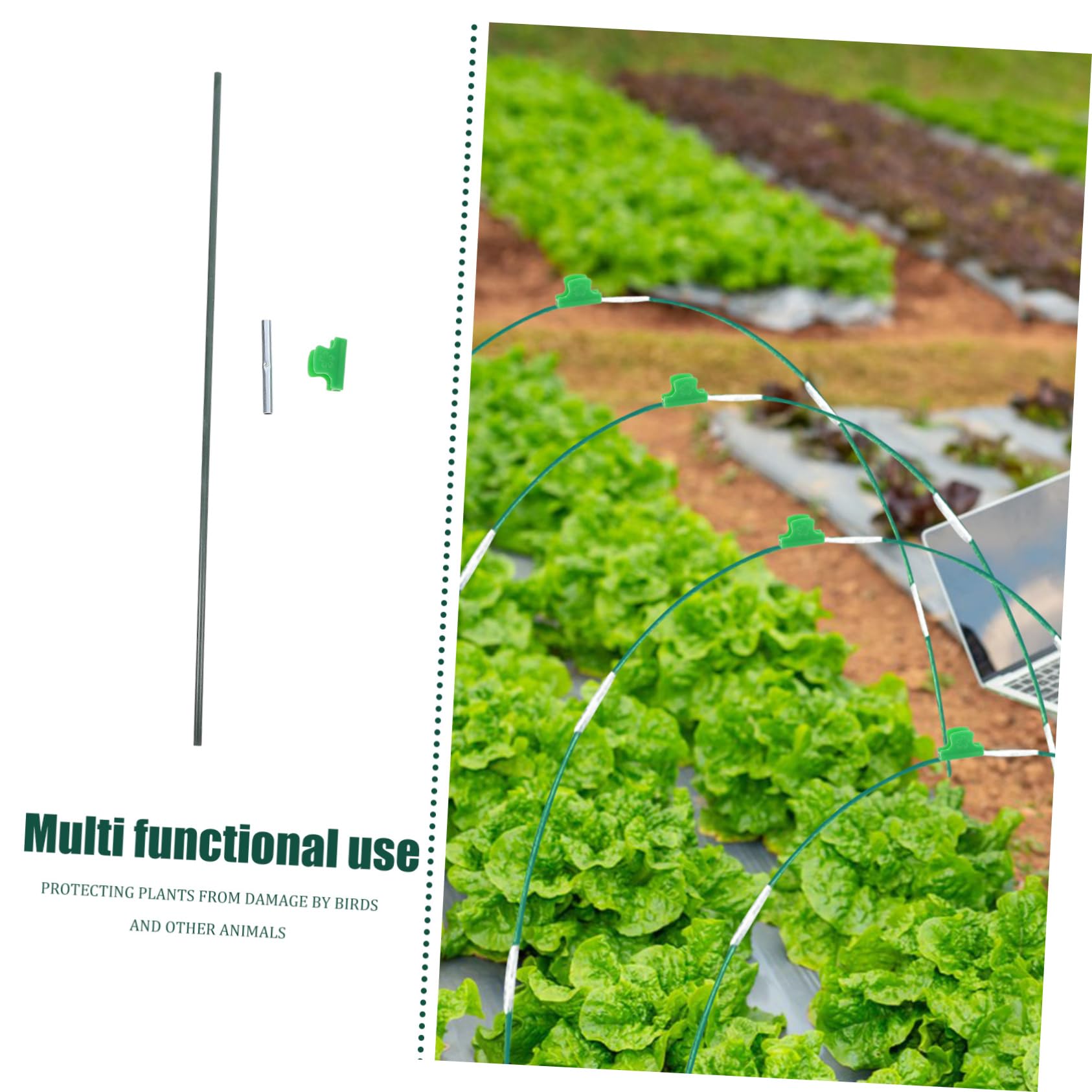 BESPORTBLE Kit D’arceaux de Jardin en Fibre Gainée de Plastique Vert