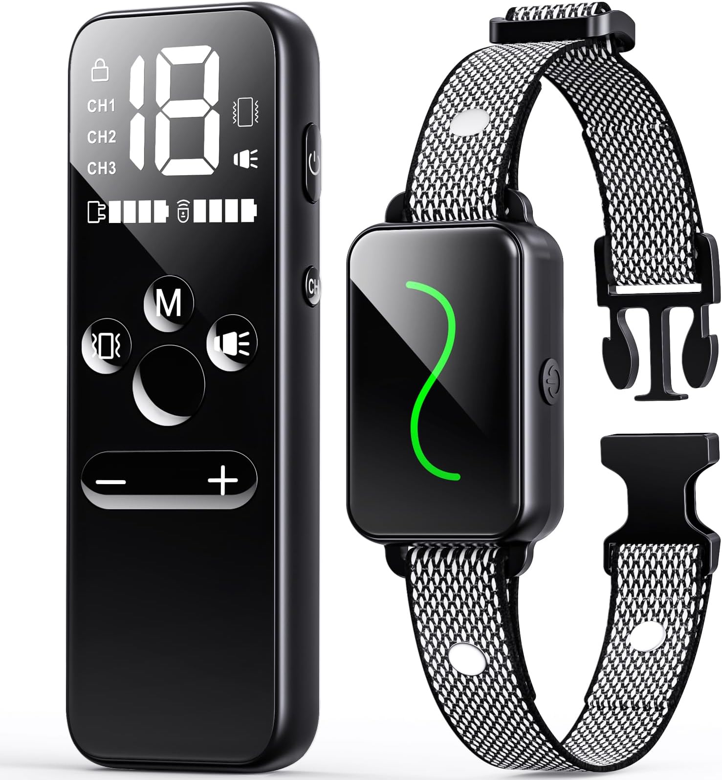 Vsezund Training Collar, Training Collar with Remote for Small, Medium, Large Dogs with Vibration, Beep, Security Lock, and Waterproof (8-120 LBS)