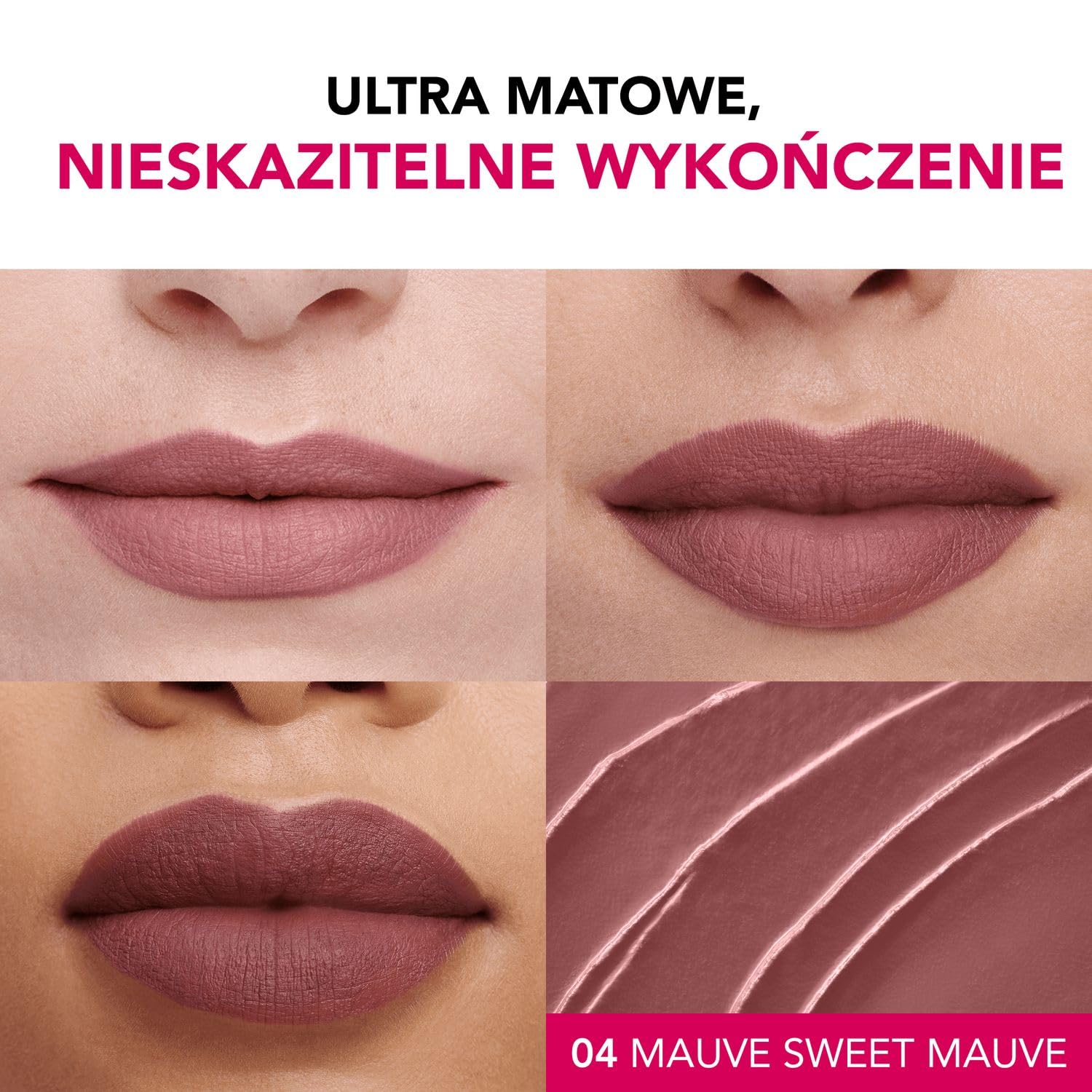 Bourjois Rouge Velvet Ink matowa, długotrwała pomadka w płynie, intensywnie napigmentowana, trwałość do 24 godzin, nr 04 - Mauve sweet Mauve