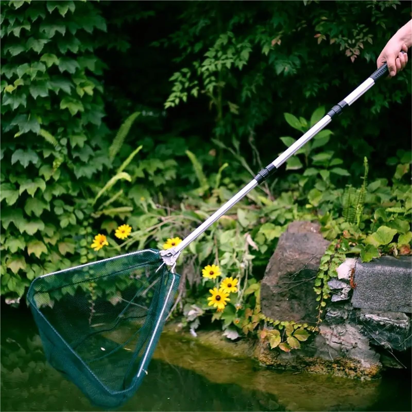 Retino da Pesca Guadino da pesca con manico telescopico Rete d'acqua dolce for uomo donna Estendibile fino a 42-130 cm per Pesci in Corsi d'acqua