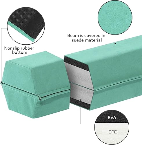 Miniatura 3 de FBSPORT Haz de equilibrio de 8 pies/6 pies: equipo de gimnasia plegable para niños y adultos, base de goma antideslizante, viga de gimnasia