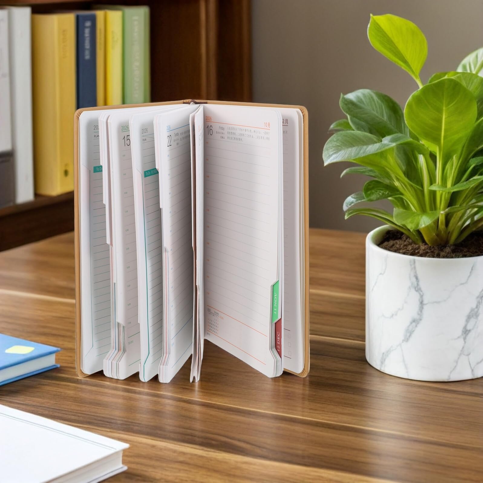 PLAFOPE Kalender Notizbuch Wochen und Monatsplaner Terminplaner mit Gewohnheitstracker Organisatorbuch Tragbar für Reisen Schule und Büro
