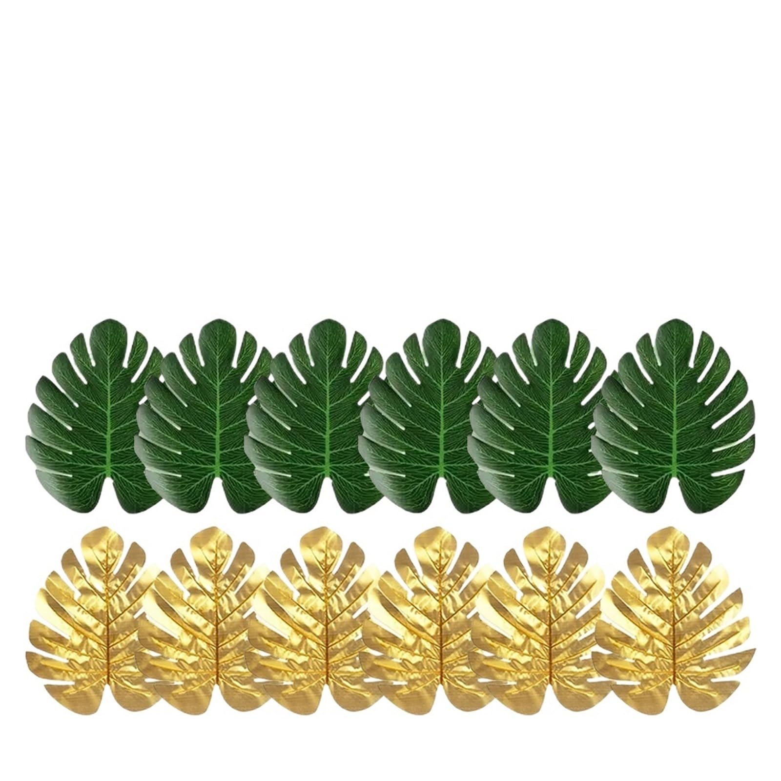 Artificial Foliage Stems 36pcs Tropical Palm Leaves Hibiscus Flower Party Decoration Artificial Leaf Wedding(Color 12)