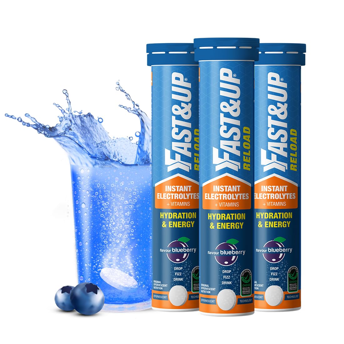 Fast&Up Reload (15 Litres) Low Sugar energy drink for Instant Hydration- 60 Effervescent Tablets with all 5 Essential Electrolytes + Added Vitamins - Certified Electrolytes Drink - Blueberry flavour (B0BN696N2C) Amazon Price History, Amazon Price Tracker