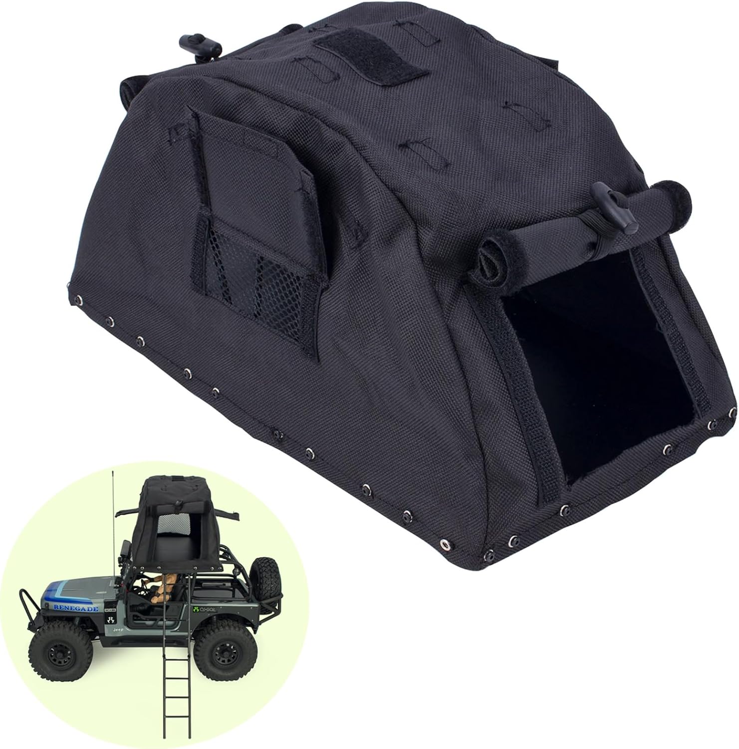 AMK RC Simulated Luggage Rack Roof Tent, RC Crawler Car roof Decoration, RC Crawler Decorative Accessories, for 1/8 1/10 Crawler Car Axial SCX10 RC4WD TRX4 Tamiya CC01 LC80 Body Accessories