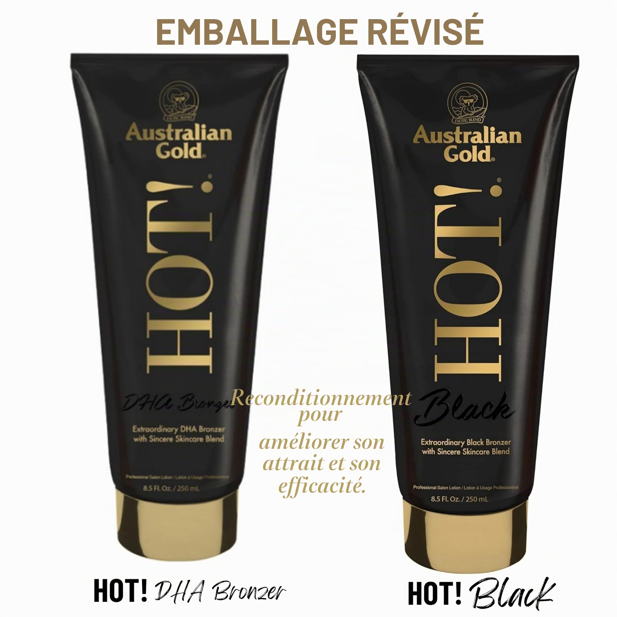 Australian Gold Hot! Black Intensifier Anti-Aging with Self-Tanners 250ml