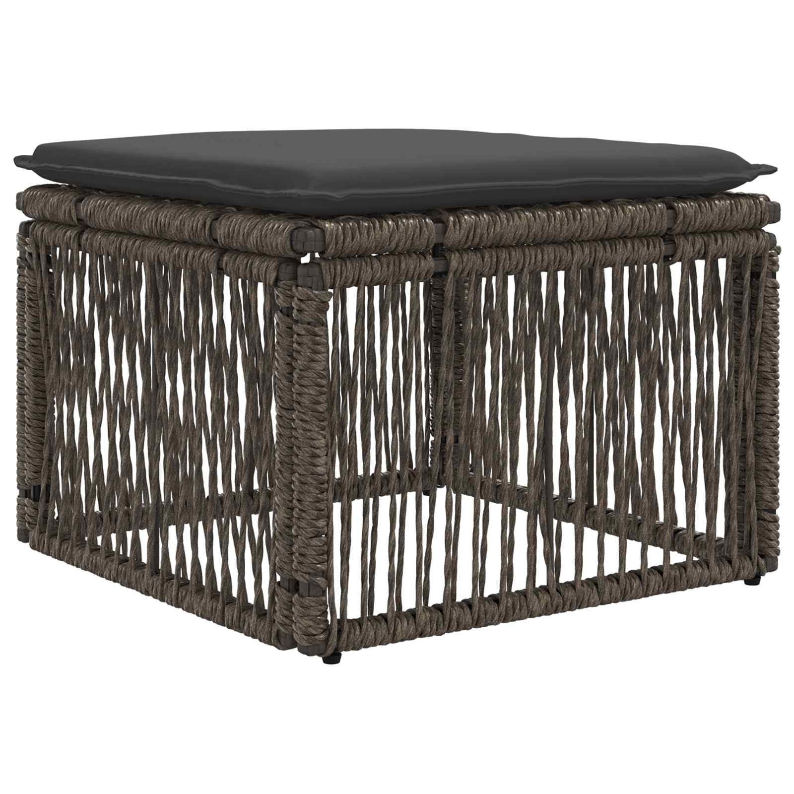 Set di divani da giardino in polyrattan, 9 posti, grigio | Salotto angolare modulare per esterni per terrazza e giardino, con comode imbottiture e robusto telaio in acciaio.