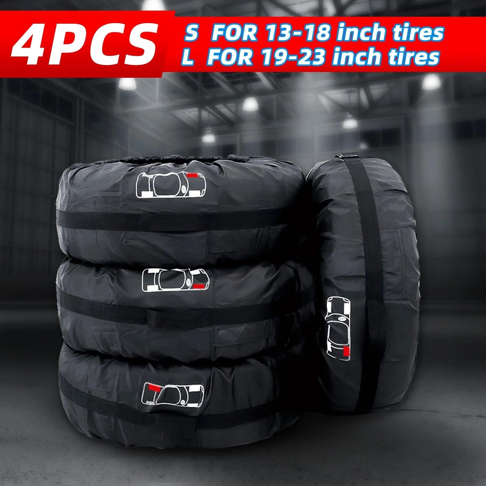 Reifen Aufbewahrung 4 Teile/los Auto Ersatz Reifen Abdeckung Auto Rad Reifen Lagerung Taschen Staubdichte Schutzhülle(T0017 4pcs 13-16inch)