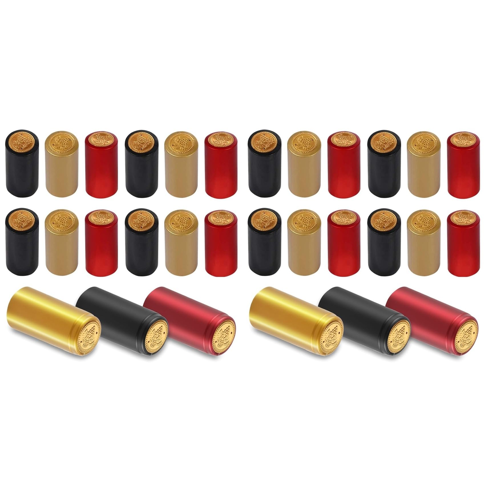 Aundhegrtt 300 Pcs Wine Sealer for Bottles PVC Heat Shrink Capsules Bottle Caps for Wine Making Cellars and Home Use