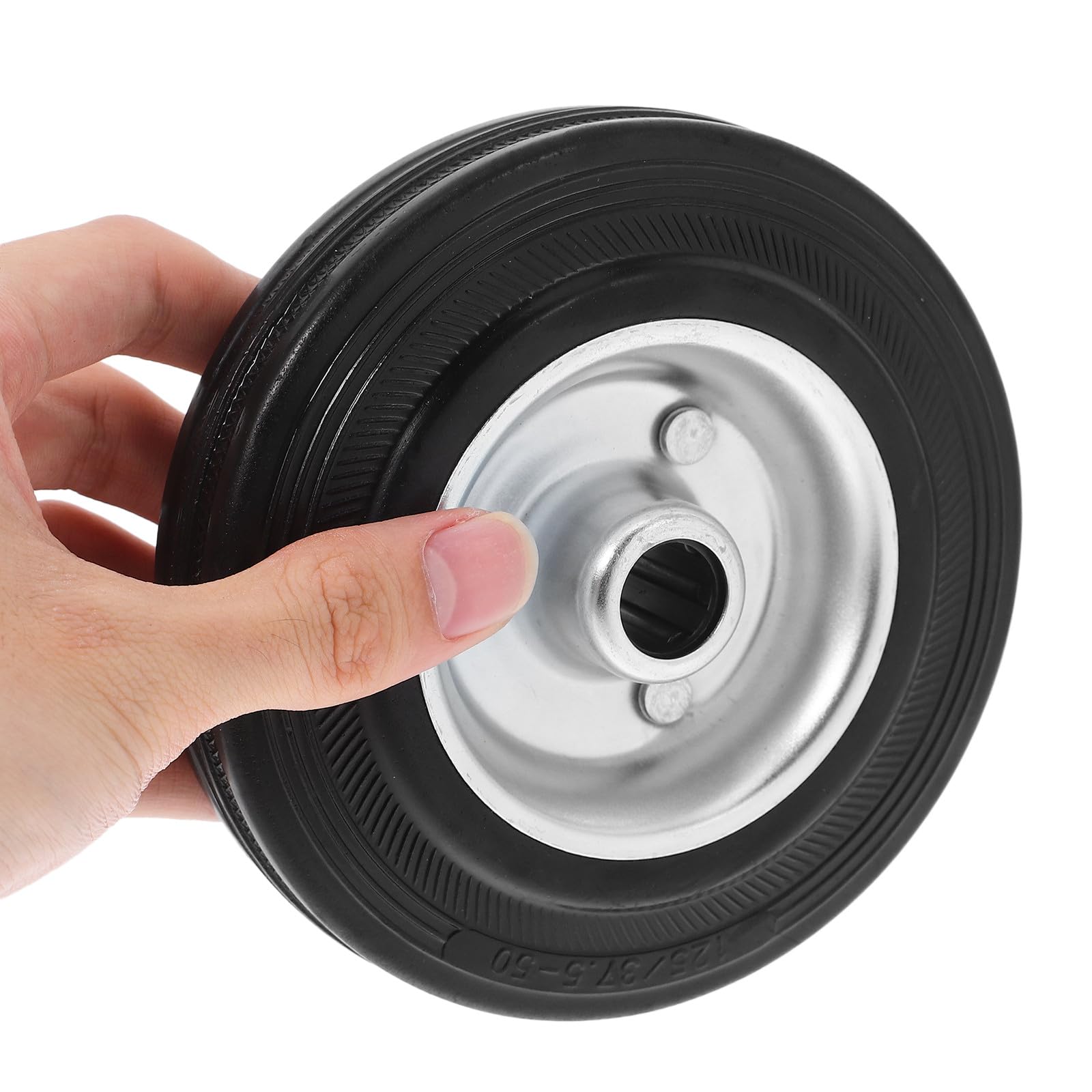 SHINEOFI Ruedas de Repuesto para Carretilla de Mano 2 Piezas, Goma Negra Rotación 360 Grados y Fácil Instalación para Carrito Utilitario y Remolque