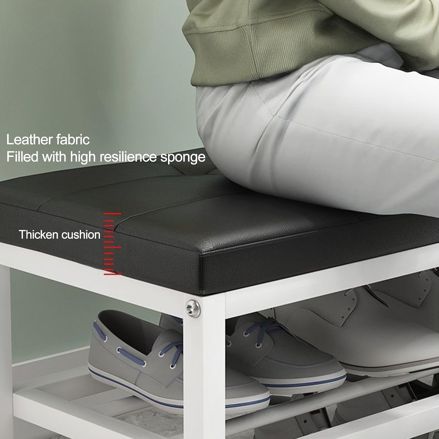 Shoe Storage Bench with Seat,Hallway Bench,Shoe Rack Small Bench,Versatile Entryway Bench With Shoe Storage,Space-Saving Shoe Shelf,Modern Style,Loads 150 kg,for Indoor,Corridor,Living Room,Bedroom(Bl