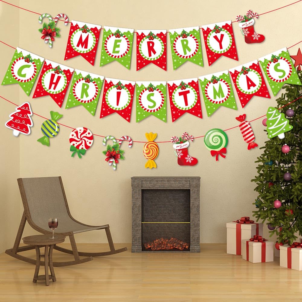 Amazon.co.jp: メリークリスマスバナー 風船付き : Toys & Games