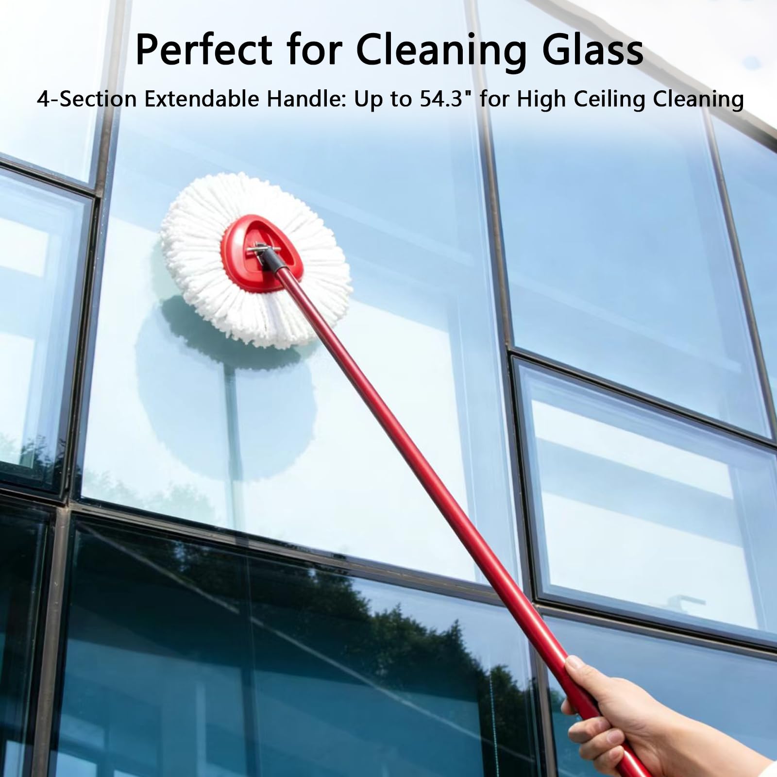 Mango de Repuesto Compatible con Vileda Turbo Mopas,72/105/138cm EasyWring Palo Fregona Recambios,4 Secciones Poste de Fregona Ajustable, para Mop Accesorios