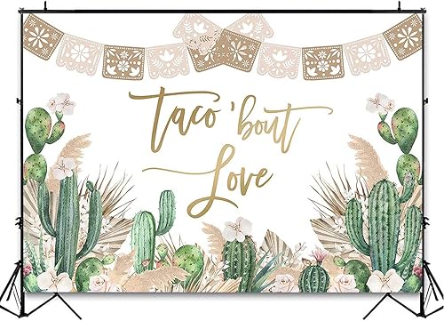 Miniatura 3 de Avezano Taco Bout Love - Telón de fondo de despedida de soltera bohemio de hierba de las pampas, despedida de soltera, fotografía, fiesta, cactus,