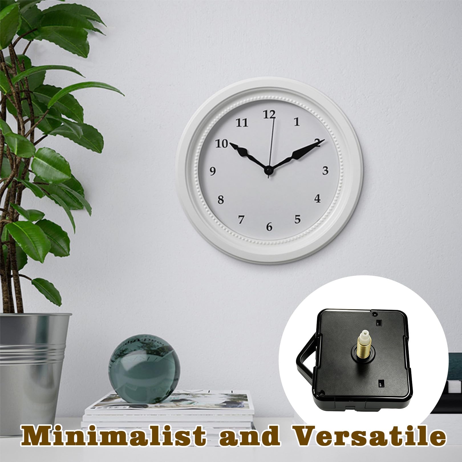 Uhrwerk für Wanduhr Lautlos,Uhrwerke zum Selbsteinbau mit Zeiger,Geräuschloses Uhrwerk DIY Uhr Ersatzteile mit Metallzeiger,Quarzuhrwerk Reparaturset,Ideal als Ersatz Uhrwerke oder Reparatur-Set (A)