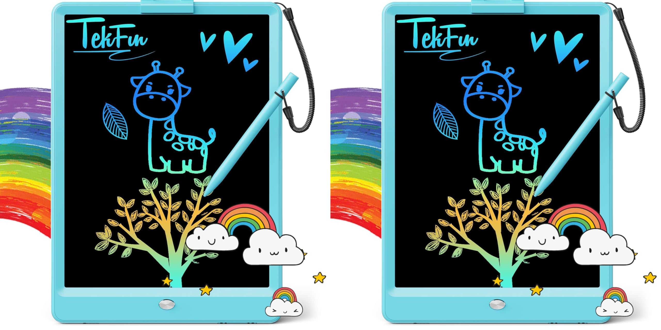 TEKFUN LCD Writing Tablet for Kids, 10-inch Coloring Drawing Pad, Mess Free Doodle Board, Christmas Gifts for Boys and Toddlers, Toys for 3 4 5 6 7 8 Year Old Girls(Blue) (Pack of 2)