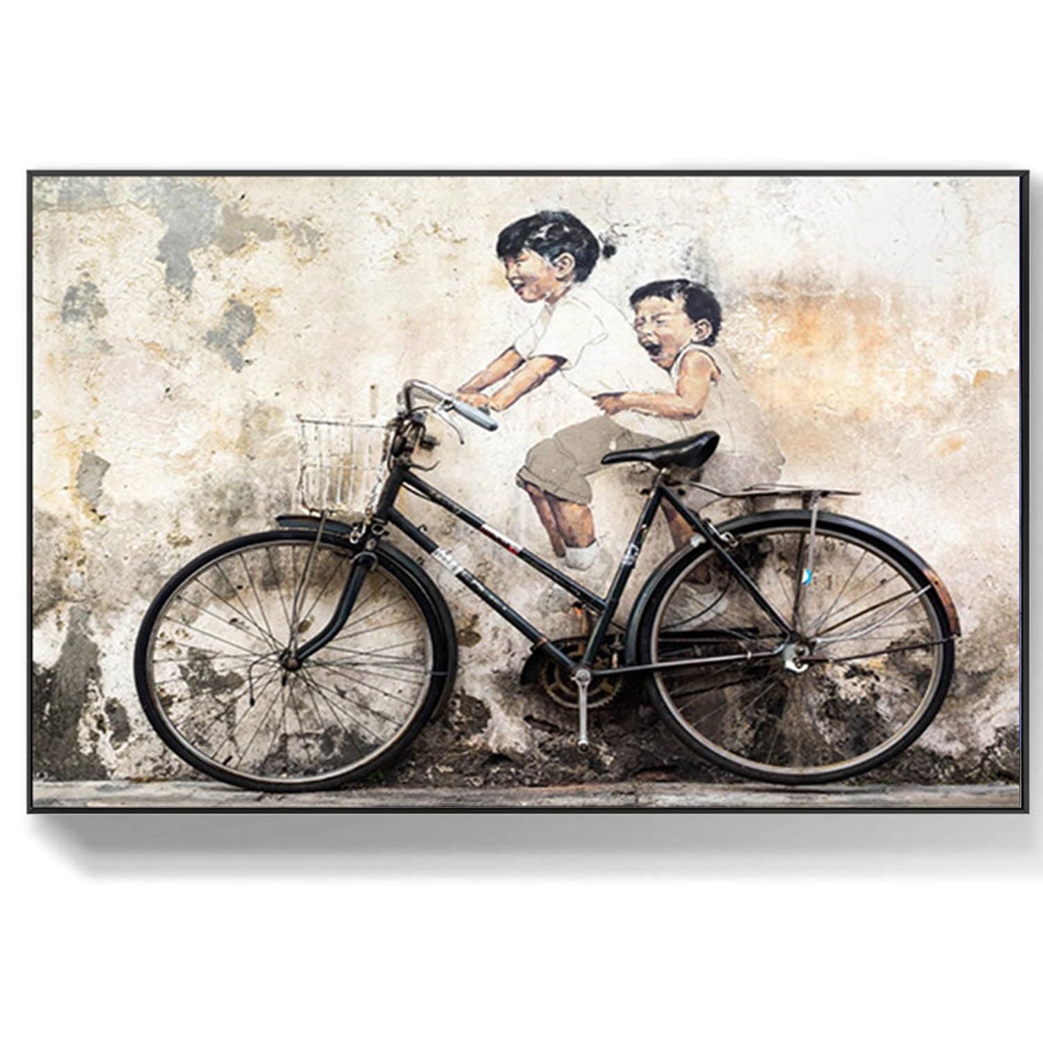 DQTUYIOP Banksy Art Wall Prints 60x90cm Kids Push Bike Banksys Graffiti Street Wall Art Posters Abstract Canvas Poster Inspirational Quotes Canvas for Living Room Bedroom Home Decor
