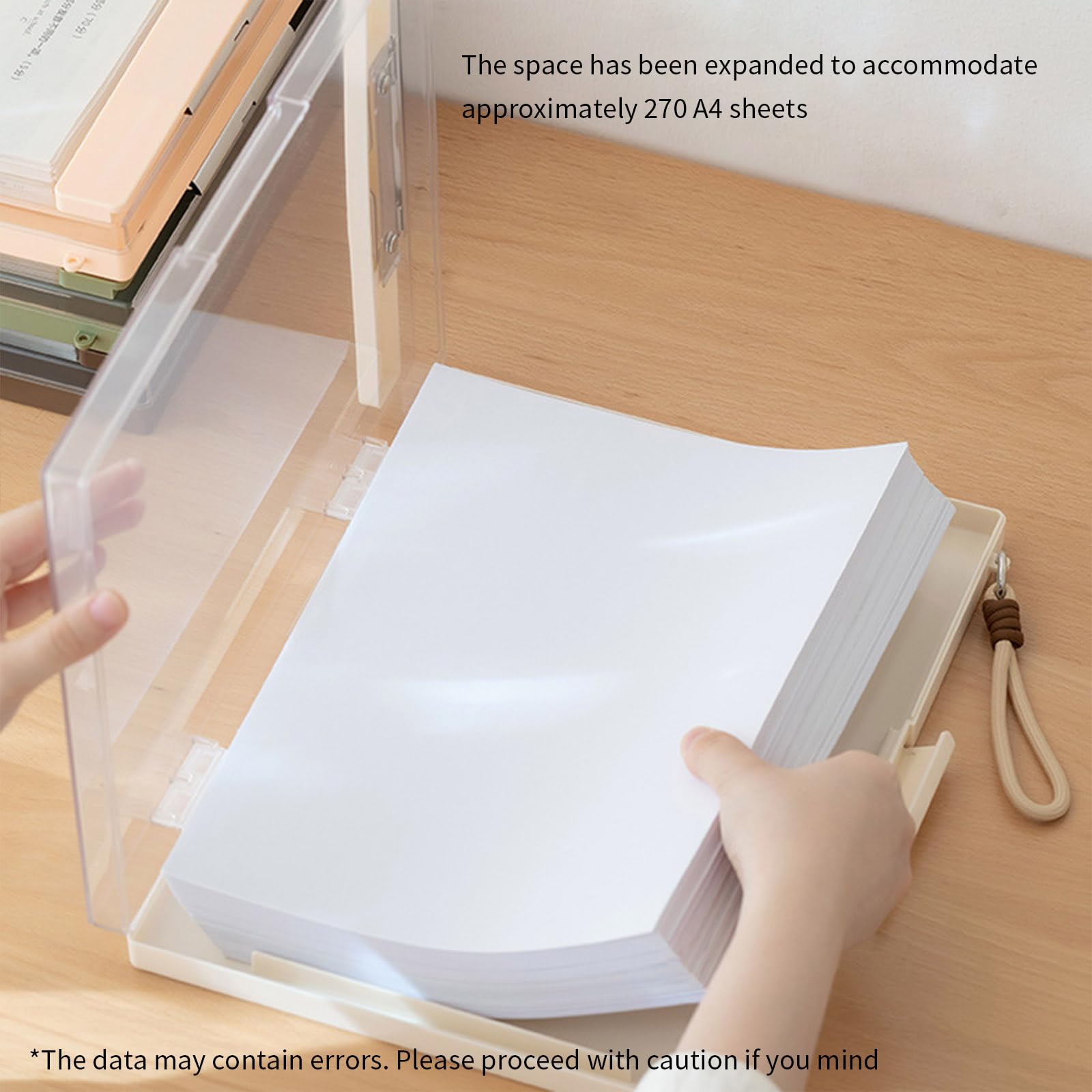 Boîte De Rangement Documents À 2 Compartiments Avec Presse-papiers Organisateur Fichiers En ABS Résistant À L'eau Pour Le Bureau Scolaire Porte-documents Transparent 9.88x13.39 Pouces