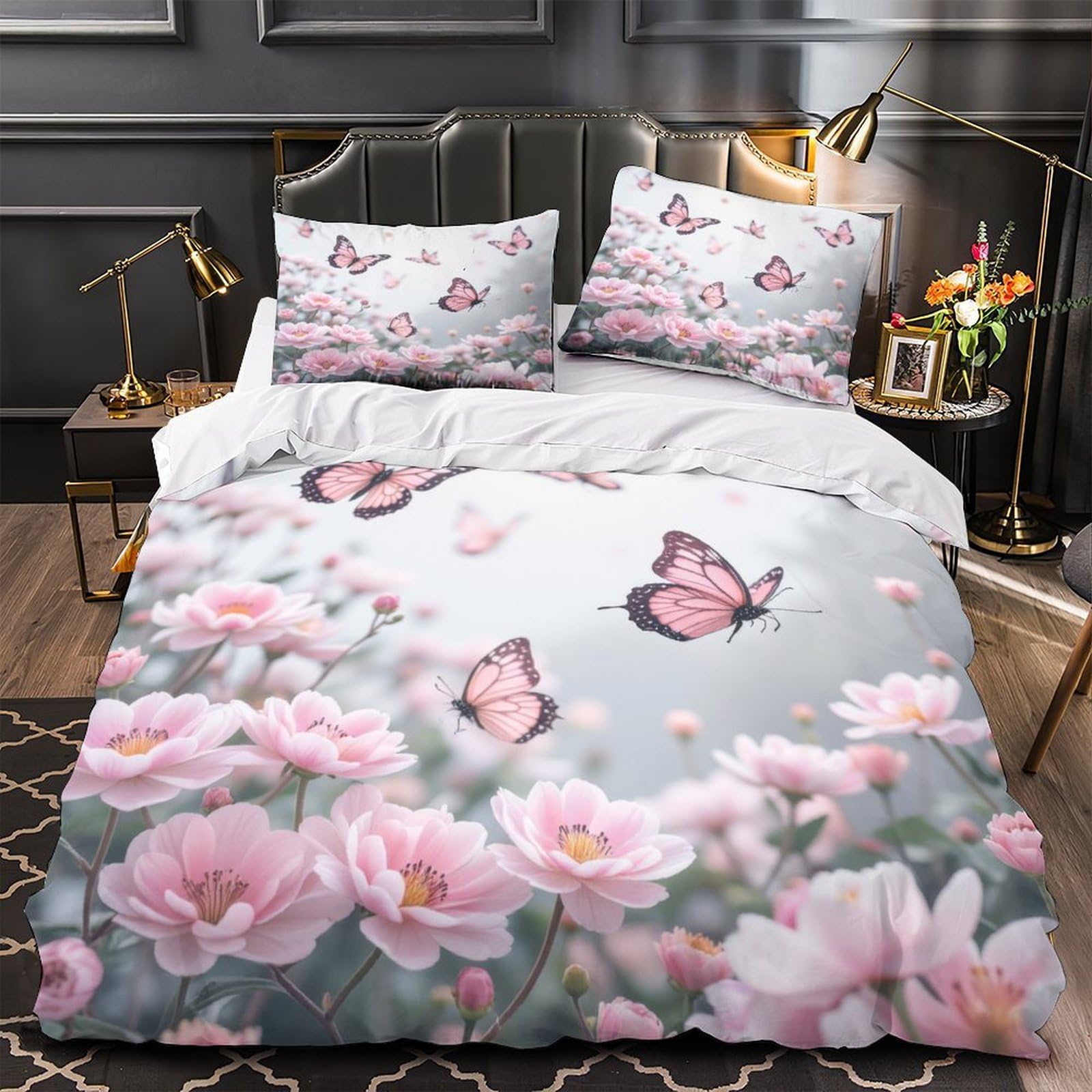 Housse de couette papillons roses pour transformer la chambre d'enfant