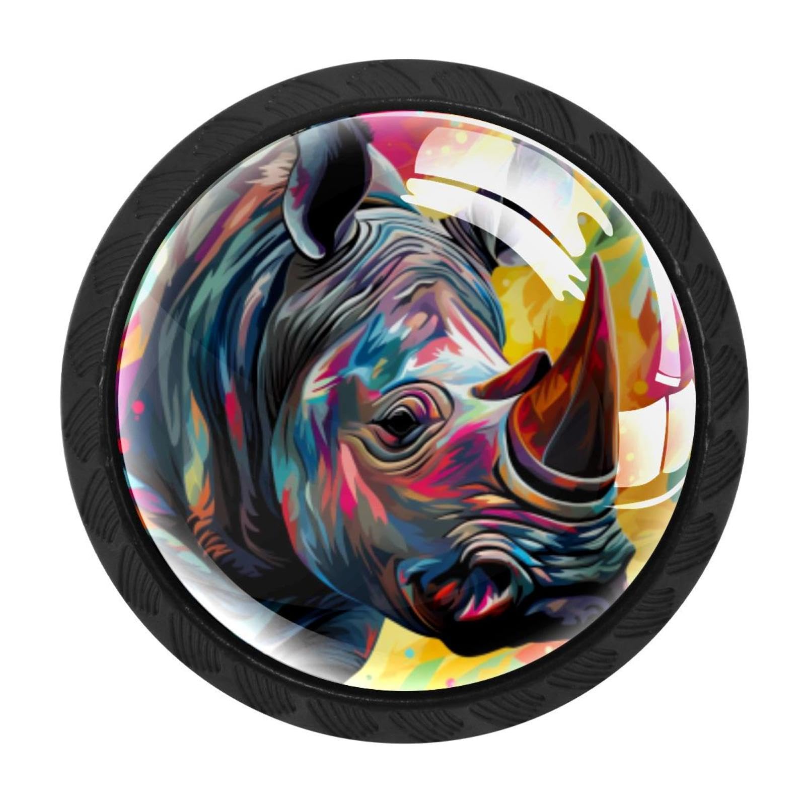 CHENZZZZ 4 Pack Cabinet Handles Black Rhinoceros Cabinet Knobs Draw