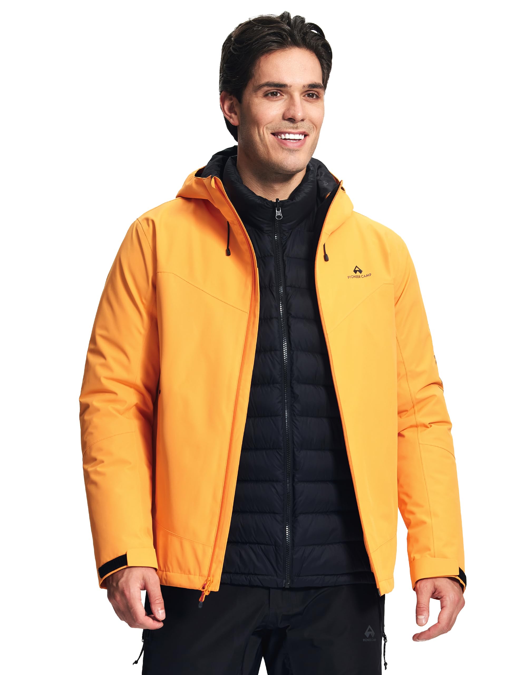 Pioneer Camp skijacke herren–winterjacke 3 in 1 jacke herren trainingsjacke,Wasserdichtes,Kapuzen-Stehkragen-Design, Innenfutter aus Baumwolle