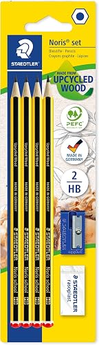 STAEDTLER Noris School 121S1 BK4D Lot de 4 crayons graphite avec taille-crayon e