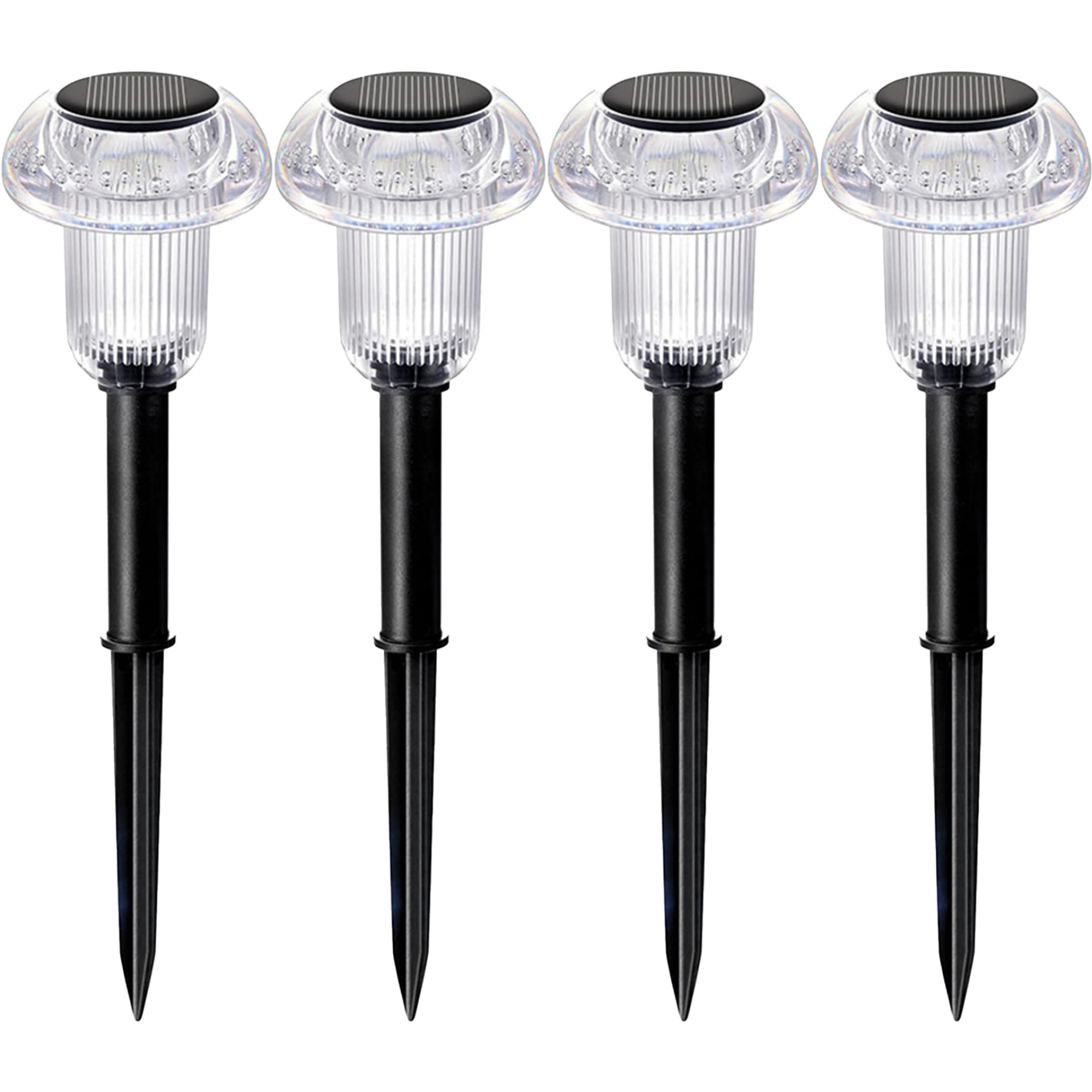Aetherize Solar Lawn Lights, 4 Pack LED Solar Mushroom Lights with Stake Waterproof Mushroom Decor for Pathway Yard Garden Outside, Warm White Lawn
