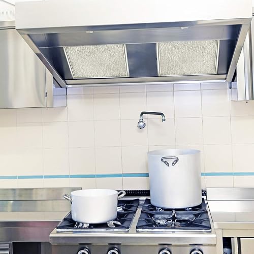 Miniatura 6 de Paquete de 4 filtros de repuesto de aluminio para campana extractora compatibles con Broan BP29, 10-1/2 x 8-3/4 x 3/32 pulgadas