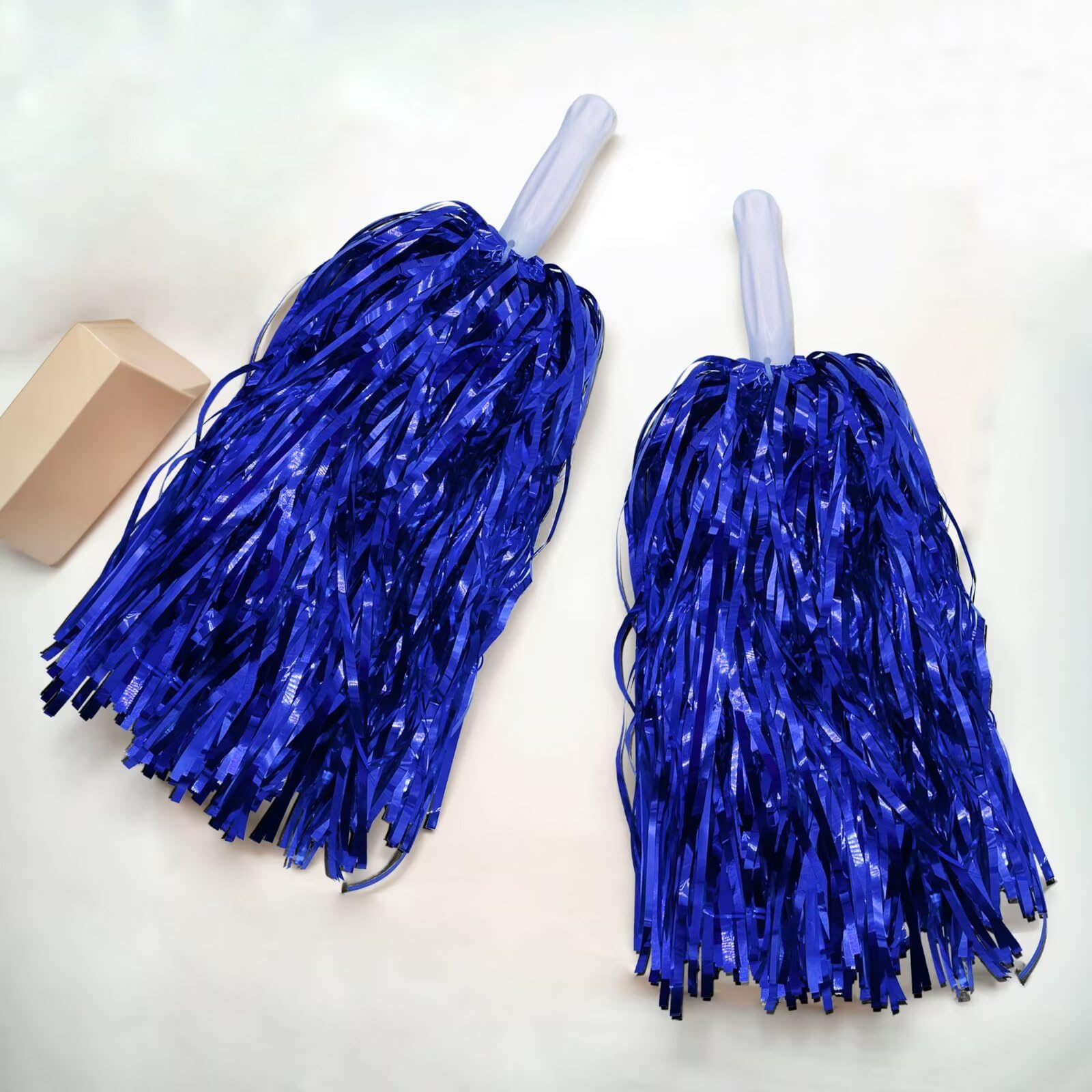 2 pompones negros de animadora de papel metálico para escuadrones deportivos, bailes, fiestas, fútbol, baloncesto, celebración de actuaciones espirituales — view 14