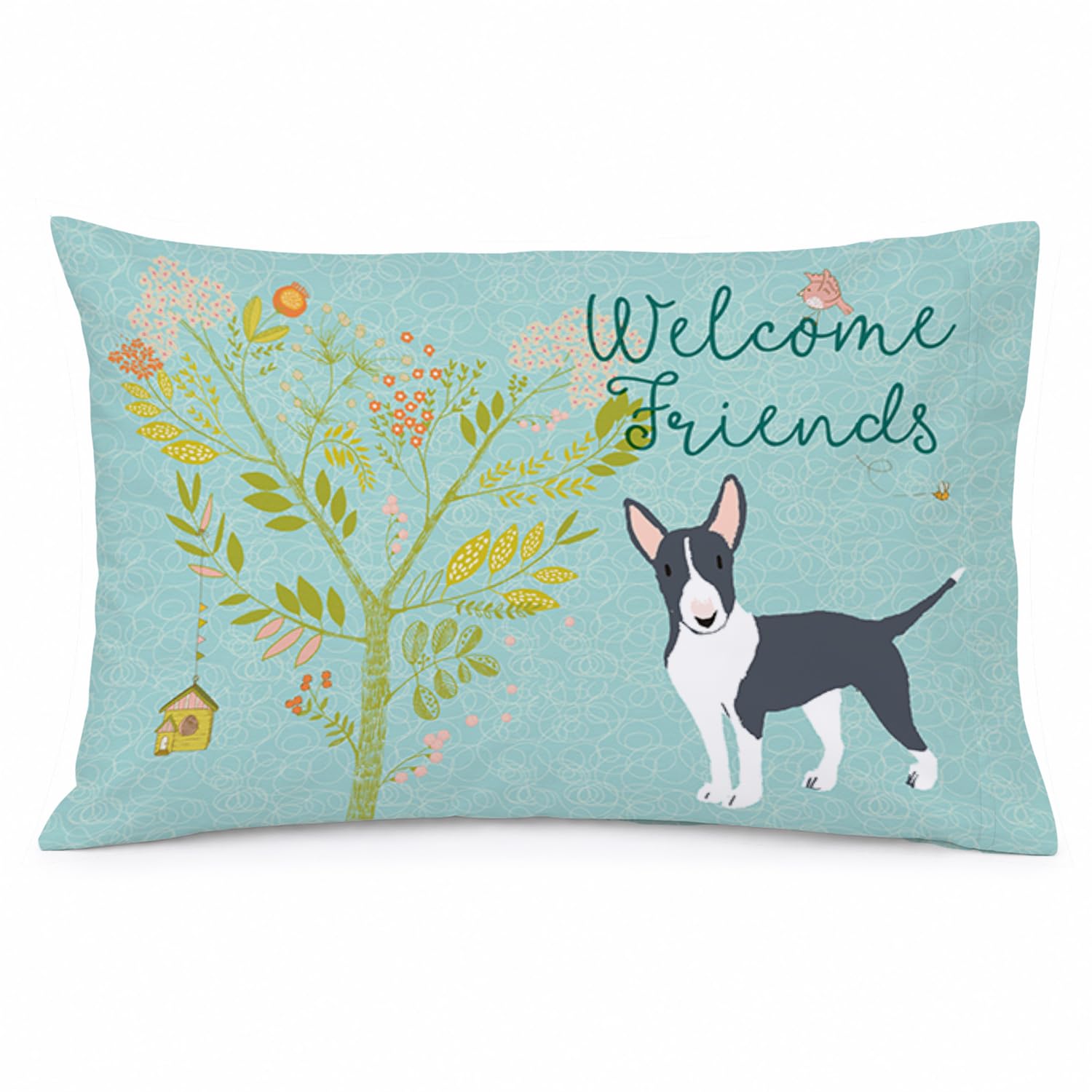 Taie d'oreiller Bull Terrier Noir housse coussin lit Standard