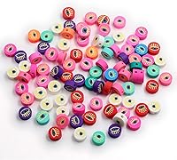 Vista 21 de 100 piezas de cuentas de arcilla polimérica Heishi espaciadoras mixtas, suministros para hacer pulseras, pendientes, collares de bricolaje