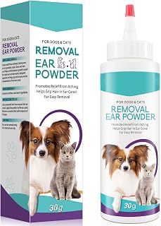ZIXAOK Dog Ear Cleaner Powder 30g - Removes Wax, Odor & Moisture, Soothes Infections for Infection-Prone Pet Ears