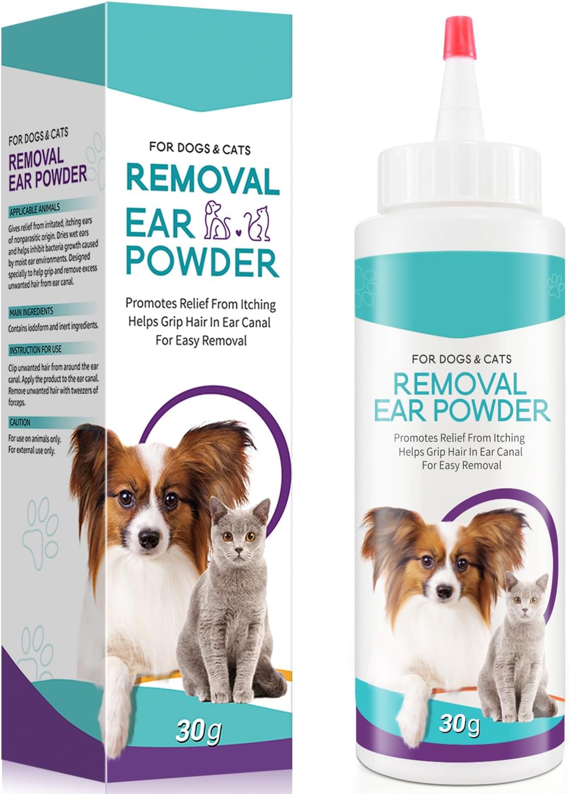 ZIXAOK Dog Ear Cleaner - Removal Ear Powder for Pets,Dog Ear Infection Treatment,Supports Infection Prone Ears, Ear Odor in Pets
