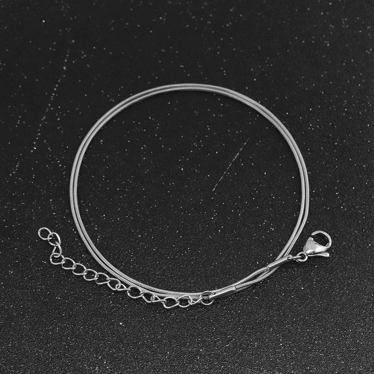 Forise 10 Pcs Silver Stainless Steel Snake Chains Necklace with Lobster Clasp for Jewelry Making,1mm - Image 3