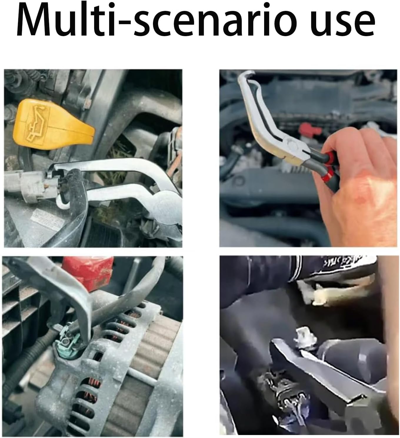 Professional Grade Electrical Disconnect Pliers Electrical Connector Pliers Automotive Tool Set with Dual Angle Heads Straight and 60 Degree for Fuel Line Clips Hose Disconnects Push Red image 6 of 7 B0FDWMXS9P